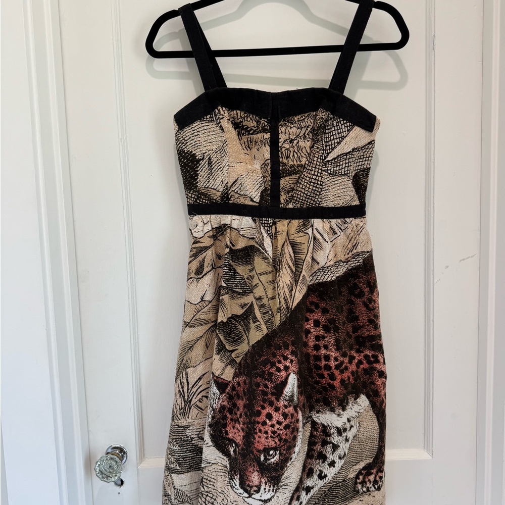 Anthropologie - Leifsdottir Animal Print Dress with Black Accents